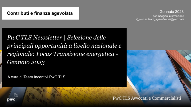 Newsletter | Selezione delle principali opportunità a livello nazionale e regionale: Focus Transizione energetica