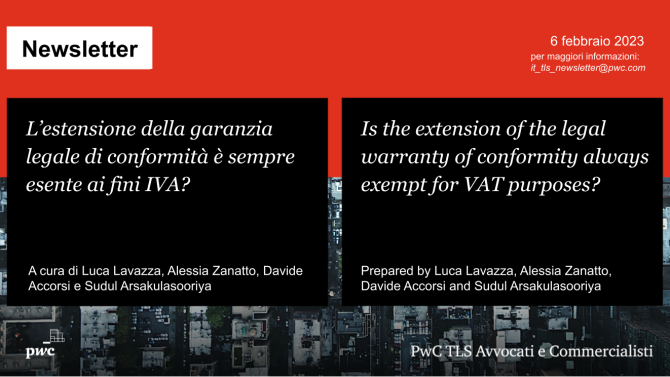L’estensione della garanzia legale di conformità è sempre esente ai fini IVA?