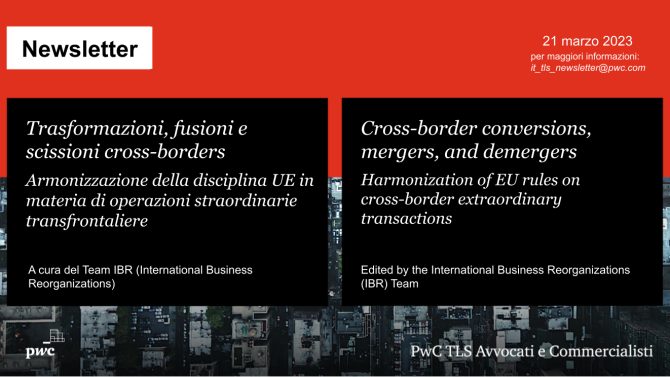 Trasformazioni, fusioni e scissioni cross-borders