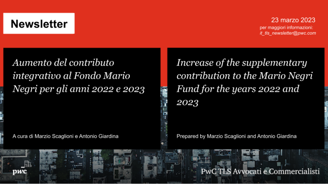 Aumento del contributo integrativo al Fondo Mario Negri per gli anni 2022 e 2023