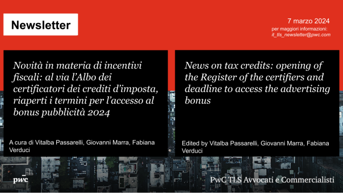 Opening of the Register of the certifiers and deadline to access the advertising bonus