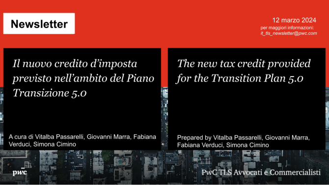 Il nuovo credito d’imposta previsto nell’ambito del Piano Transizione 5.0