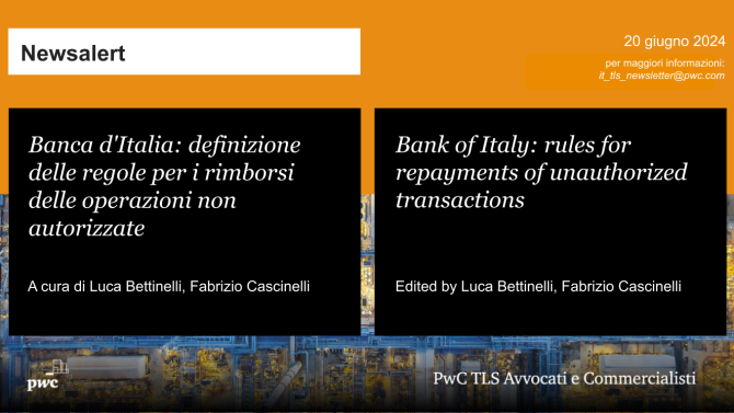 Bank of Italy: rules for repayments of unauthorized transactions