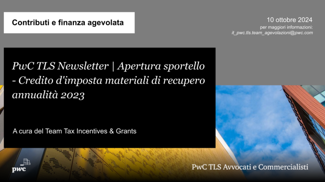 Credito d’imposta materiali recupero 2023