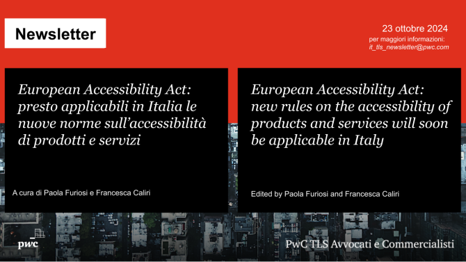European Accessibility Act: norme applicabili in Italia - European Accessibility Act: norme applicabili in Italia - European Accessibility Act: norme applicabili in Italia - European Accessibility Act: new rules soon in force in Italy