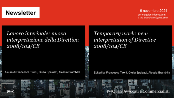 Temporary work: new interpretation of Directive 2008/104/CE