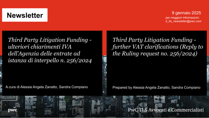 Third Party Litigation Funding – chiarimenti IVA interpello n. 256/2024