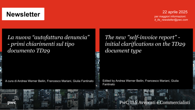 TD29: primi chiarimenti sull’autofattura denuncia - TD29: first clarifications on new self-invoice report