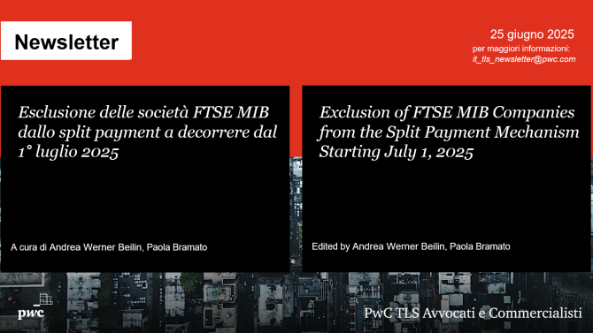 Esclusione delle società FTSE MIB dallo split payment a decorrere dal 1° luglio 2025